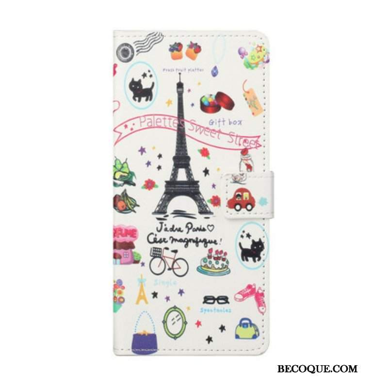 Etui Folio do iPhone 13 Pro Kocham Paryż