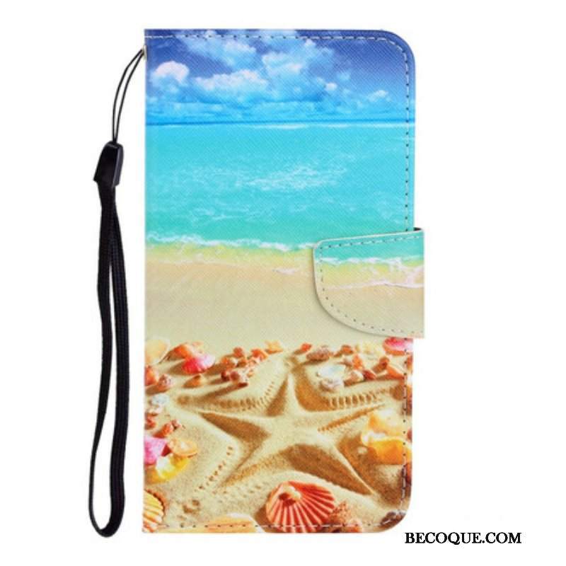 Etui Folio do iPhone 13 Pro z Łańcuch Plaża Smyczkowa