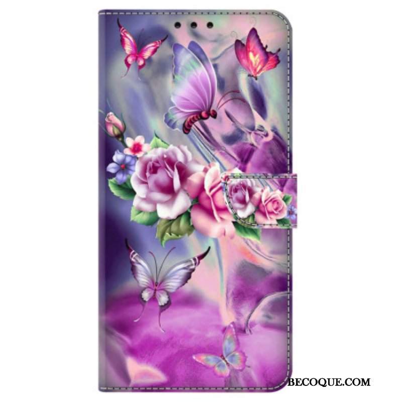 Etui Folio do iPhone 15 Pro Ładne Kwiaty