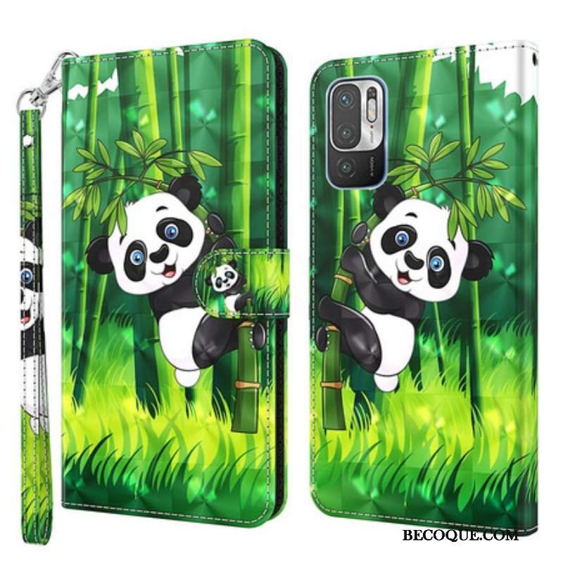 Etui Na Telefon Pokrowce do Xiaomi Redmi Note 10 5G Panda I Bambus