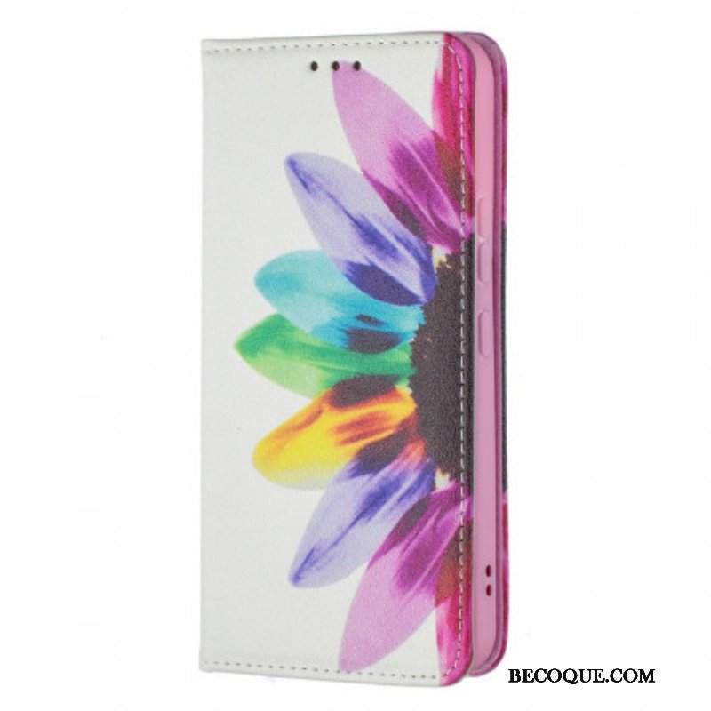 Etui Na Telefon do Samsung Galaxy S22 5G Etui Folio Akwarela Kwiat