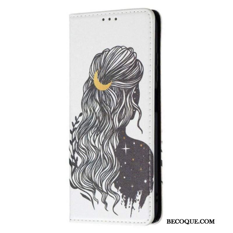 Etui Na Telefon do Xiaomi Redmi Note 10 5G Etui Folio Ładne Włosy