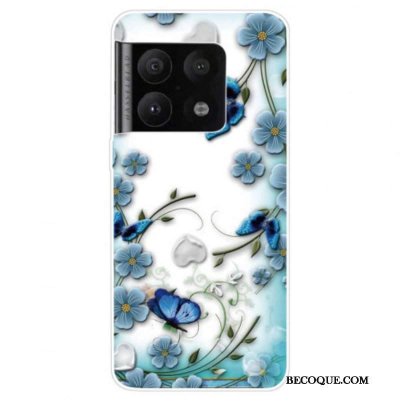 Etui do OnePlus 10 Pro 5G Retro Motyle I Kwiaty