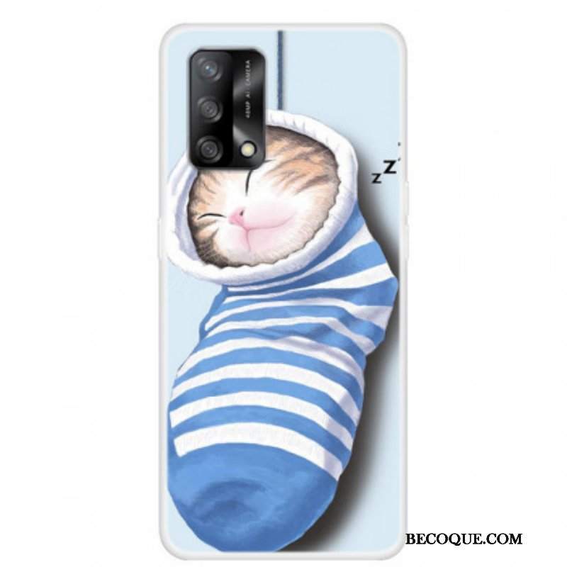 Etui do Oppo A74 4G Śpiący Kotek