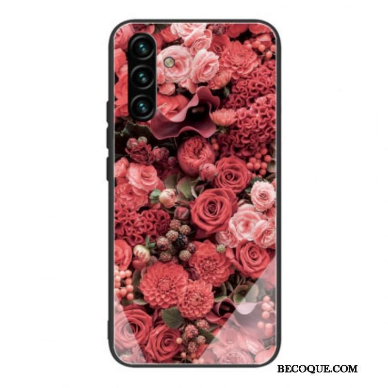 Etui do Samsung Galaxy A13 5G / A04s Szkło Hartowane W Kwiaty Róży