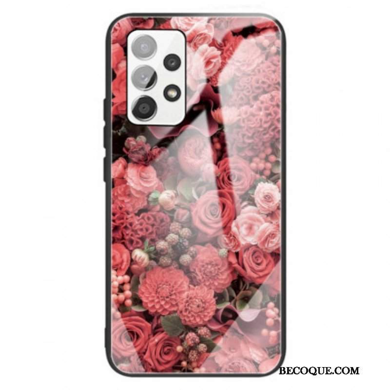 Etui do Samsung Galaxy A13 Szkło Hartowane W Kwiaty Róży