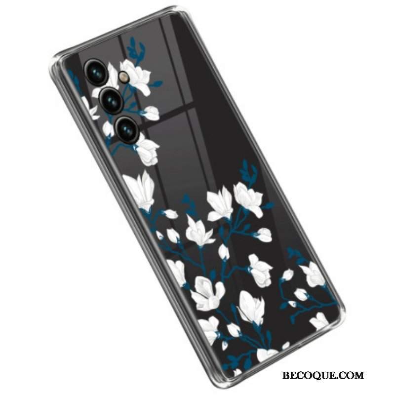 Etui do Samsung Galaxy A14 / A14 5G Bezszwowi Biali Kwiaty