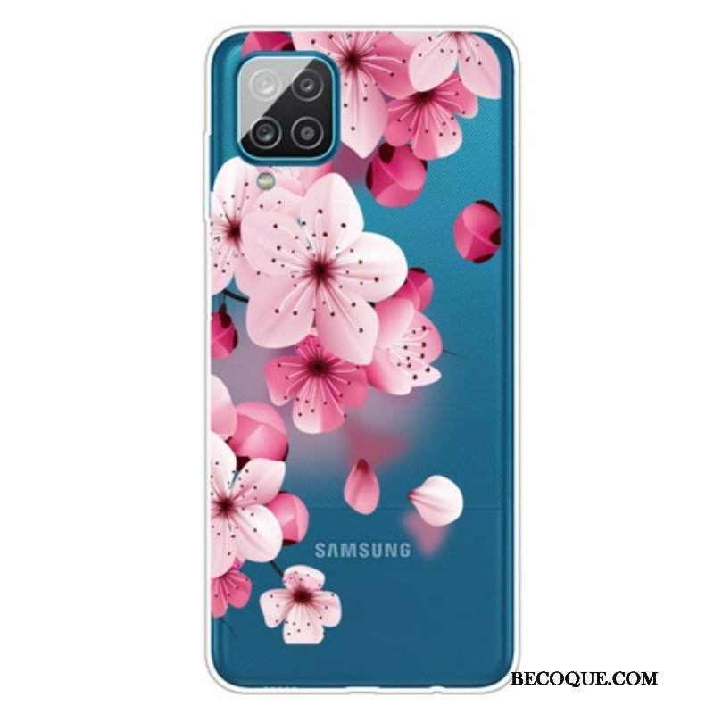 Etui do Samsung Galaxy M12 / A12 Małe Różowe Kwiaty