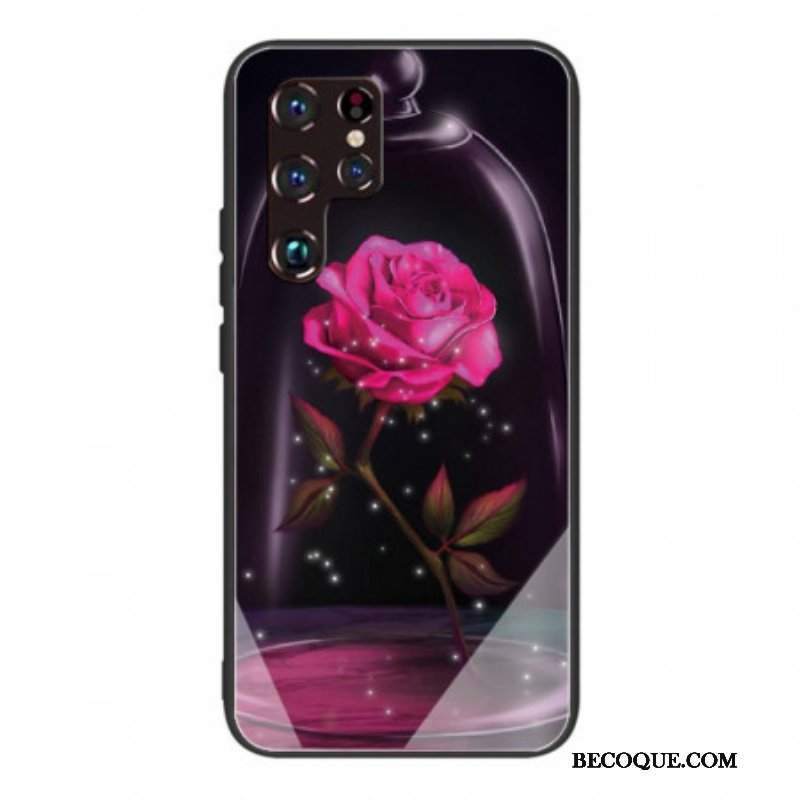 Etui do Samsung Galaxy S22 Ultra 5G Magiczne Różowe Szkło Hartowane