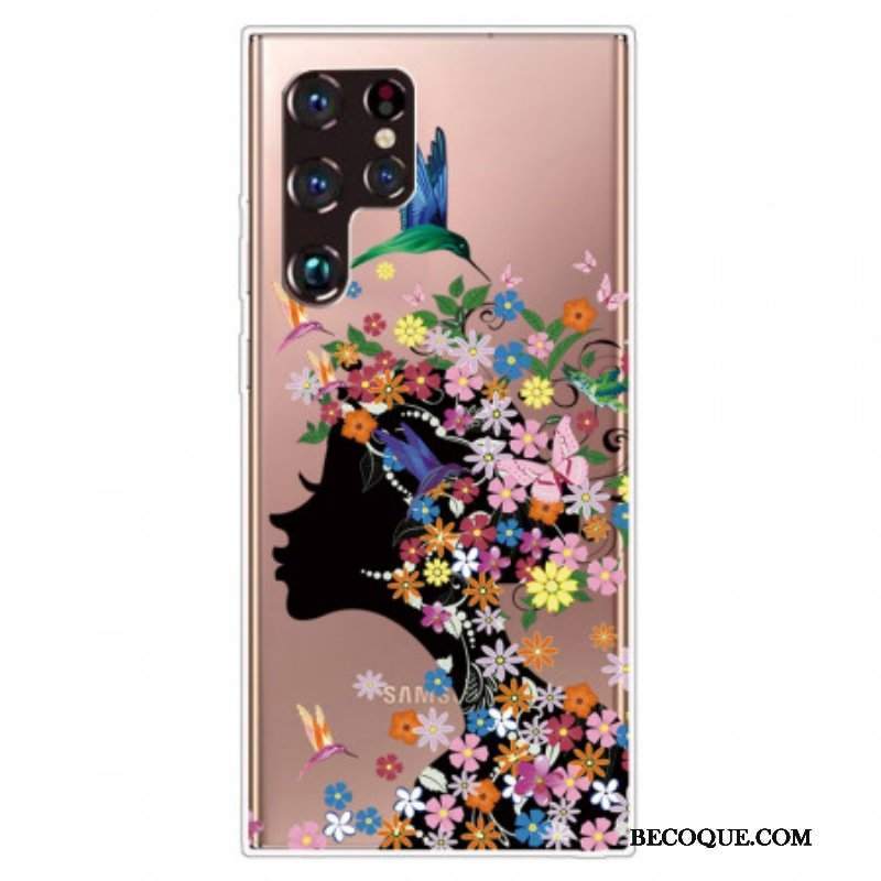 Etui do Samsung Galaxy S22 Ultra 5G Ładna Głowa Kwiatu