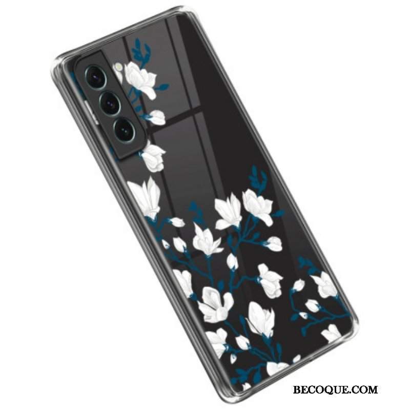 Etui do Samsung Galaxy S23 5G Bezszwowi Biali Kwiaty