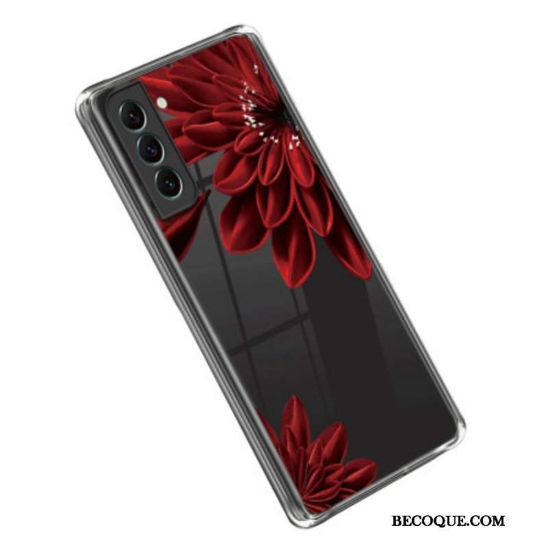 Etui do Samsung Galaxy S23 5G Bezszwowy Czerwony Kwiat