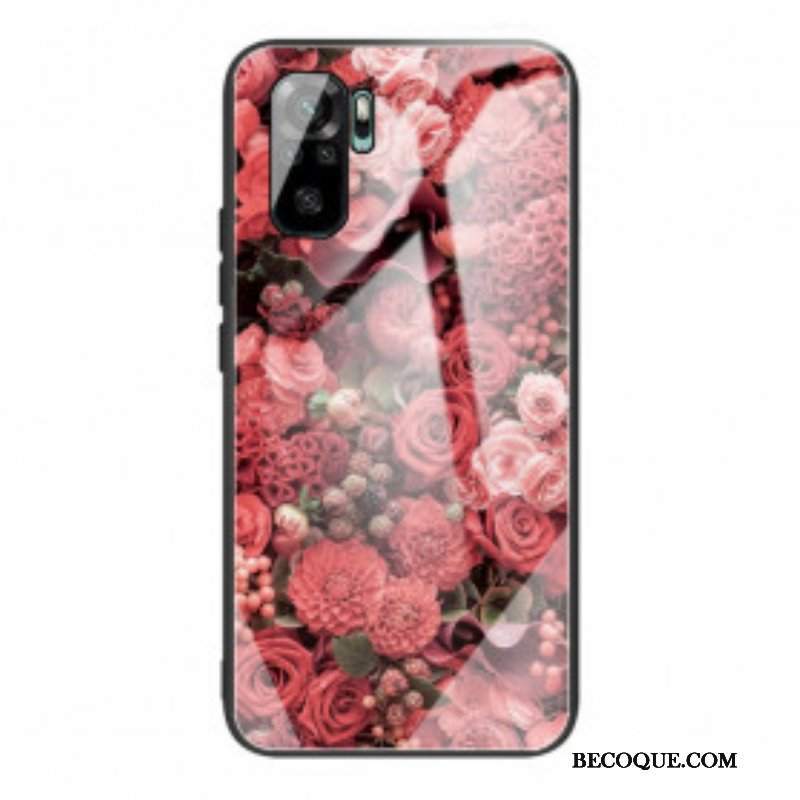 Etui do Xiaomi Redmi Note 10 / 10S Szkło Hartowane W Kwiaty Róży