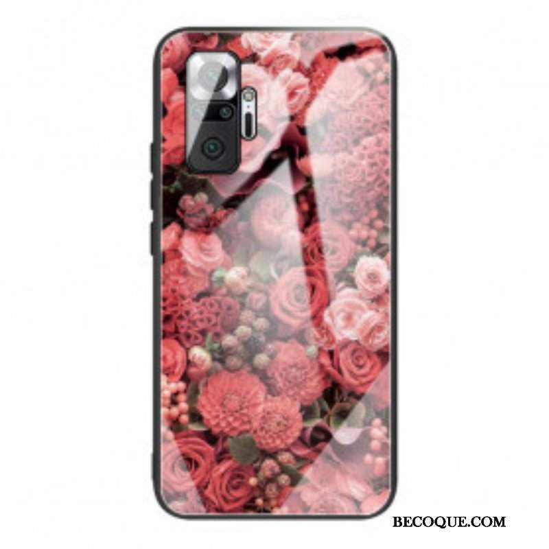Etui do Xiaomi Redmi Note 10 Pro Szkło Hartowane W Kwiaty Róży
