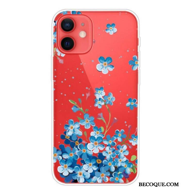 Etui do iPhone 13 Mini Bukiet Niebieskich Kwiatów