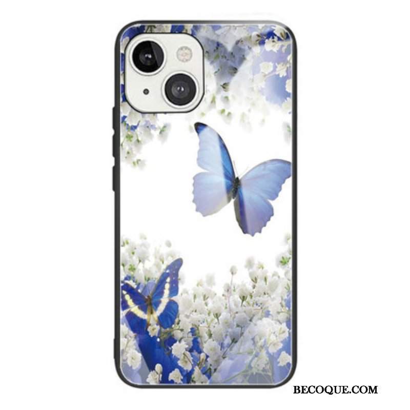 Etui do iPhone 13 Mini Szkło Hartowane W Kształcie Motyli