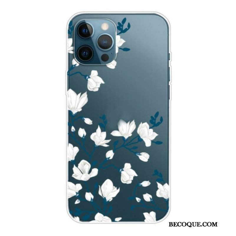Etui do iPhone 13 Pro Max Białe Kwiaty