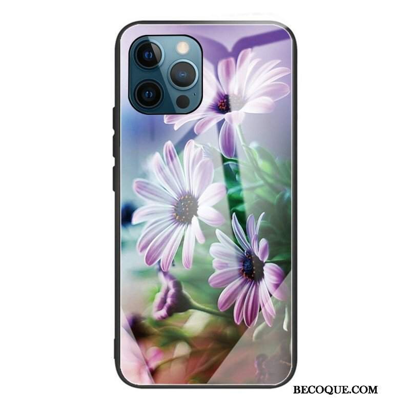 Etui do iPhone 13 Pro Realistyczne Kwiaty Ze Szkła Hartowanego