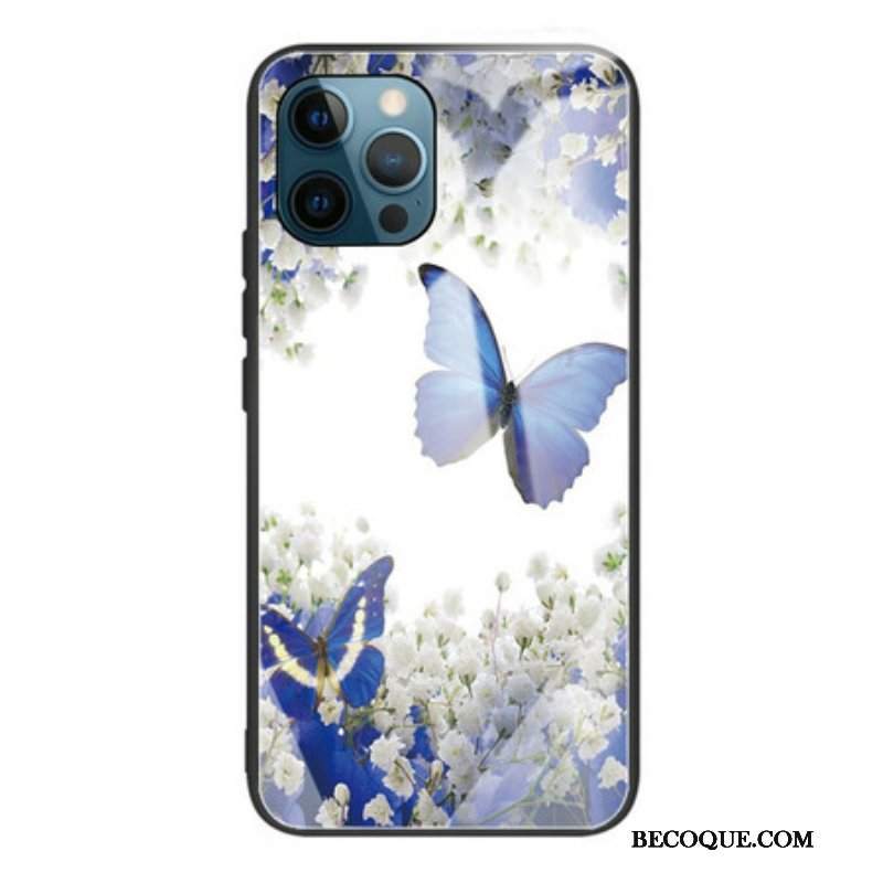 Etui do iPhone 13 Pro Szkło Hartowane W Kształcie Motyli