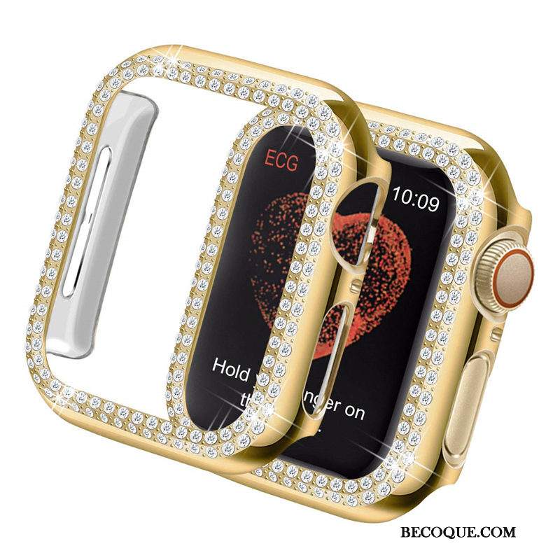 Futerał Apple Watch Series 1 Kryształkami Trudno Złoto, Etui Apple Watch Series 1 Rhinestone Tendencja Granica