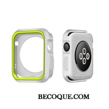 Futerał Apple Watch Series 3 Silikonowe Zielony Bicolored, Etui Apple Watch Series 3 Ochraniacz Biały