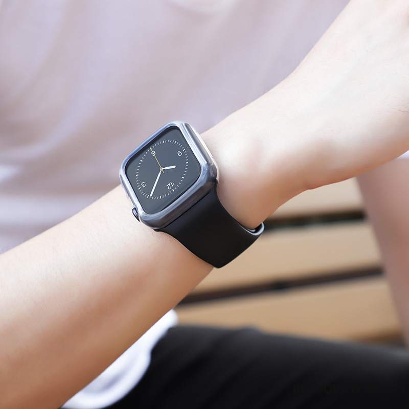 Futerał Apple Watch Series 4 Silikonowe Chłodna Czarny, Etui Apple Watch Series 4 Ochraniacz Sportowe Nowy