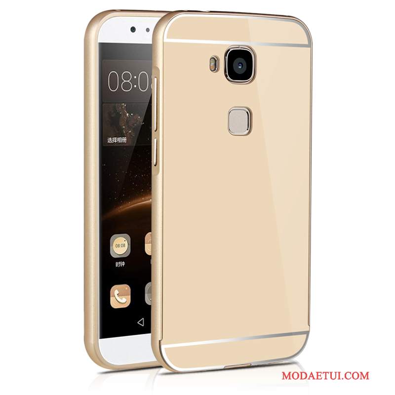 Futerał Huawei G7 Plus Metal Złoto Wysoki, Etui Huawei G7 Plus Filmyna Telefon