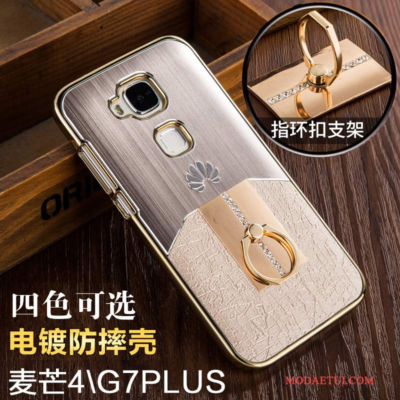 Futerał Huawei G7 Plus Metal Złotona Telefon, Etui Huawei G7 Plus Ochraniacz Plastikowy Poszycie