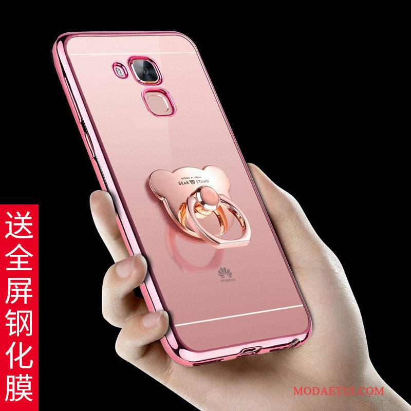 Futerał Huawei G7 Plus Silikonowe Różowe Przezroczysty, Etui Huawei G7 Plus Miękki Na Telefon Anti-fall