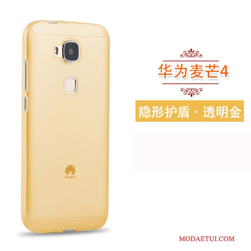 Futerał Huawei G7 Plus Silikonowe Złoto Przezroczysty, Etui Huawei G7 Plus Miękki Na Telefon Wysoki