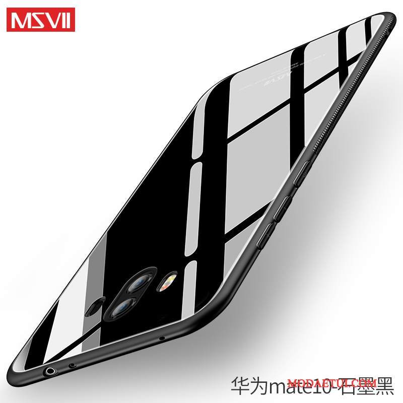 Futerał Huawei Mate 10 Silikonowe Czarny Szkło, Etui Huawei Mate 10 Torby Anti-fall Osobowość