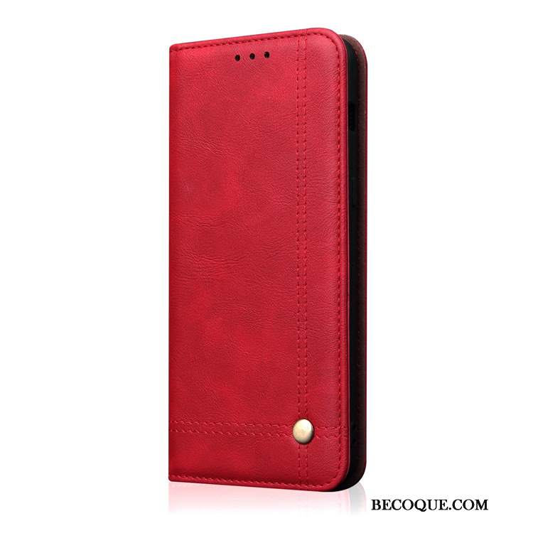 Futerał Huawei Mate 20 Pro Skóra Czerwony Karta, Etui Huawei Mate 20 Pro Ochraniacz Na Telefon