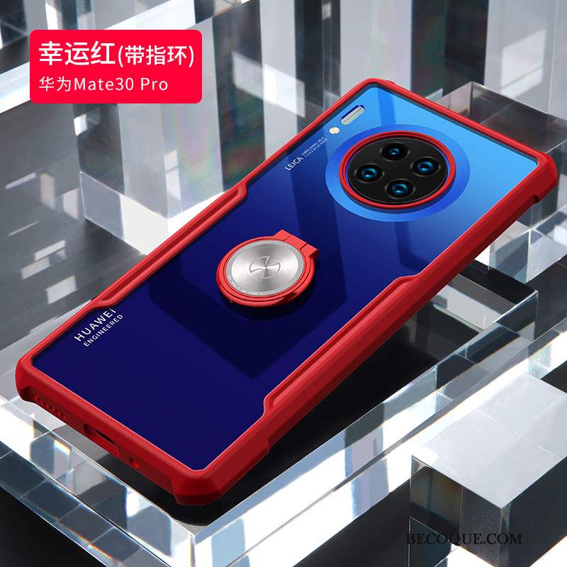 Futerał Huawei Mate 30 Pro Torby Anti-fallna Telefon, Etui Huawei Mate 30 Pro Silikonowe Czerwony Przezroczysty