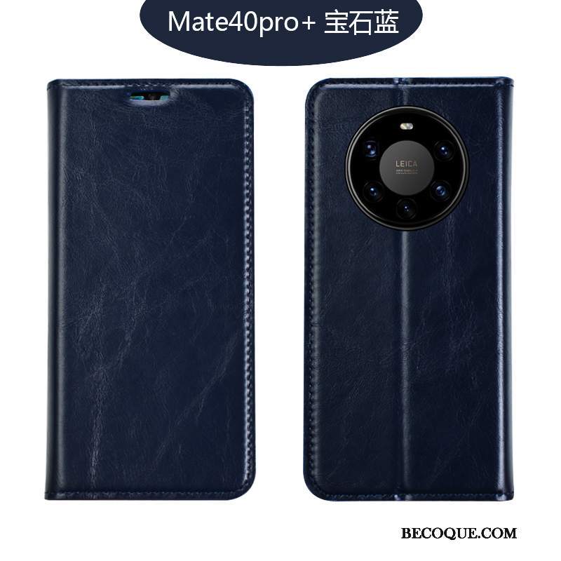 Futerał Huawei Mate 40 Pro+ Miękki Biznes Anti-fall, Etui Huawei Mate 40 Pro+ Torby Na Telefon Ciemno Niebieski