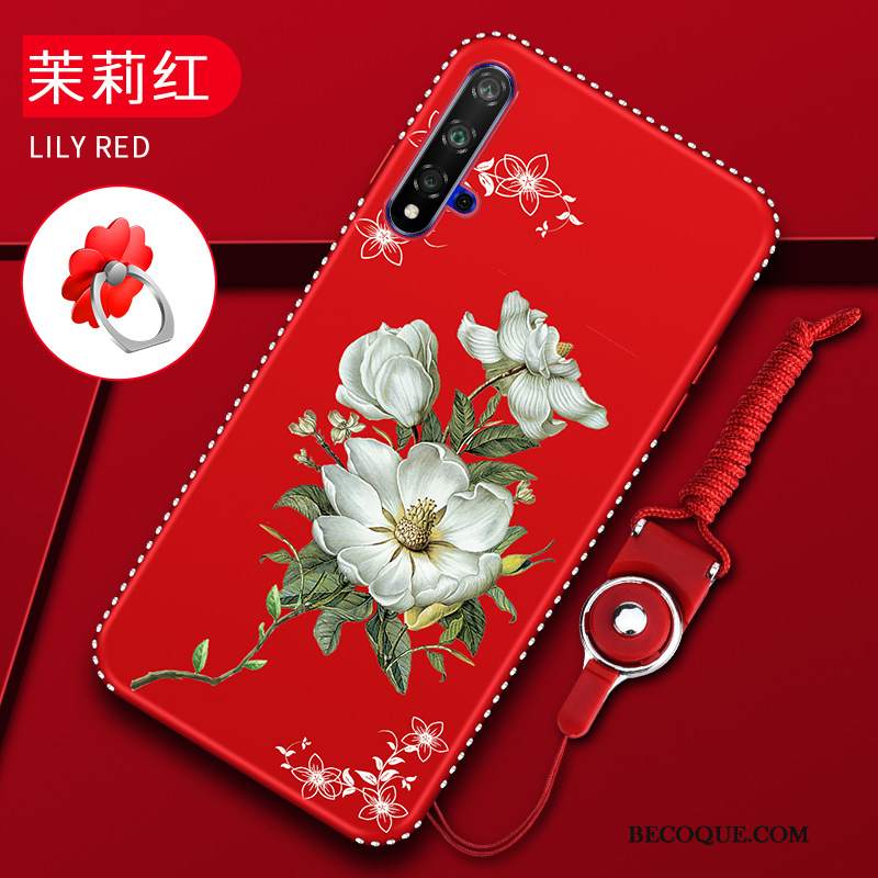 Futerał Huawei Nova 5t Silikonowe Tendencja Cienkie, Etui Huawei Nova 5t Torby Na Telefon Czerwony