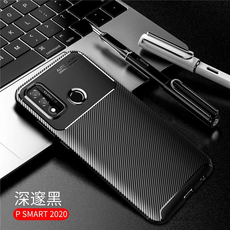 Futerał Huawei P Smart 2020 Silikonowe Czarny Anti-fall, Etui Huawei P Smart 2020 Ochraniacz Akcesoriana Telefon