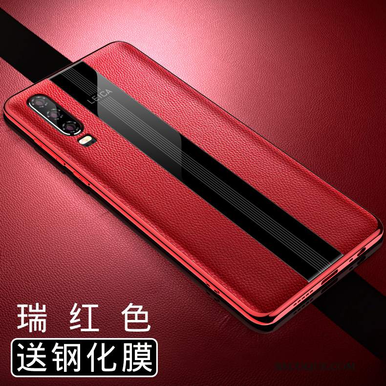 Futerał Huawei P30 Torby Czerwonyna Telefon, Etui Huawei P30 Skóra Anti-fall