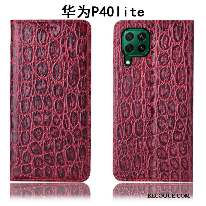 Futerał Huawei P40 Lite Ochraniacz Na Telefon Czerwony, Etui Huawei P40 Lite Skóra Anti-fall