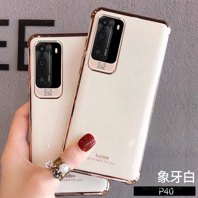 Futerał Huawei P40 Miękki Na Telefon Osobowość, Etui Huawei P40 Kreatywne Anti-fall Biały