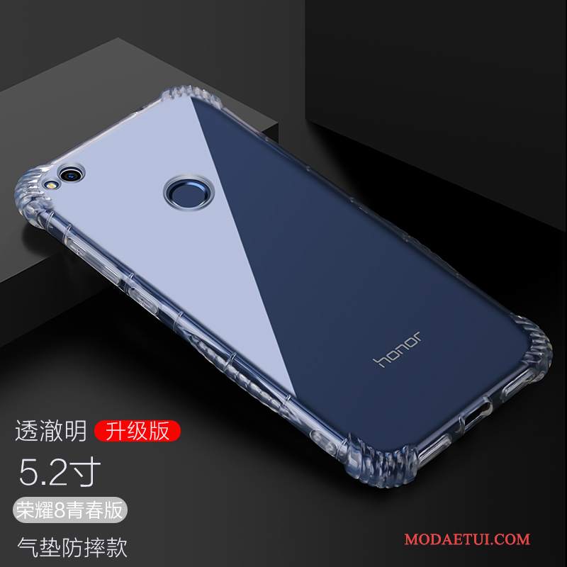 Futerał Huawei P8 Lite 2017 Ochraniacz Anti-fallna Telefon, Etui Huawei P8 Lite 2017 Miękki Ciemno Niebieski Przezroczysty