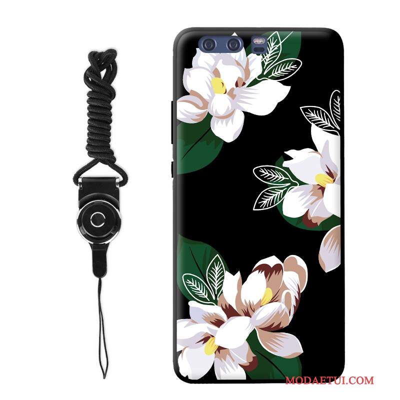 Futerał Huawei P9 Plus Vintage Kwiatyna Telefon, Etui Huawei P9 Plus Ochraniacz Osobowość Czarny
