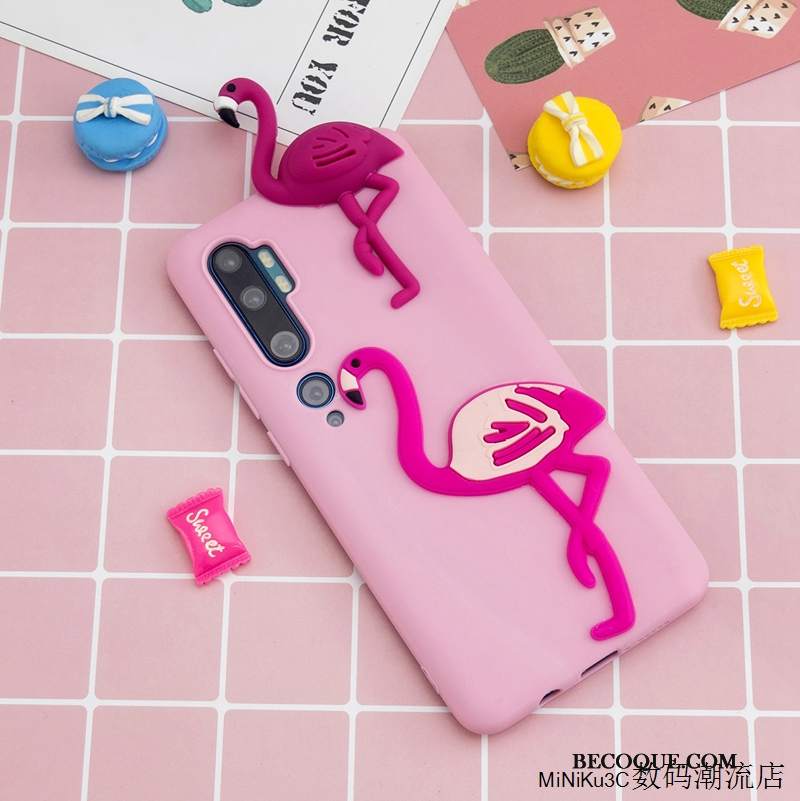 Futerał Mi Note 10 Kreskówka Na Telefon Mały, Etui Mi Note 10 Miękki Różowe Piękny