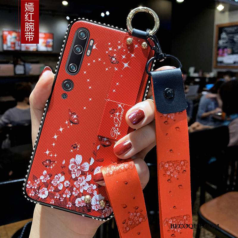 Futerał Mi Note 10 Miękki Sztukana Telefon, Etui Mi Note 10 Ochraniacz Anti-fall Czerwony