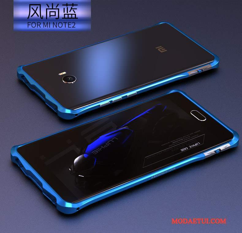 Futerał Mi Note 2 Metal Małyna Telefon, Etui Mi Note 2 Ochraniacz Niebieski Granica