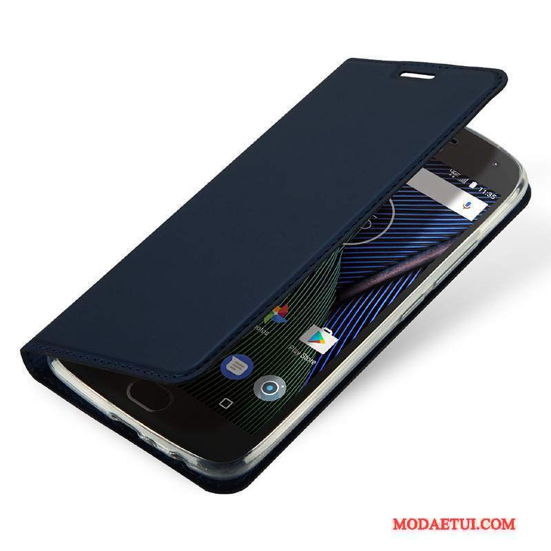 Futerał Moto G5 Pokrowce Na Telefon Niebieski, Etui Moto G5 Skóra