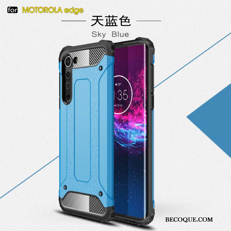 Futerał Motorola Edge Trudno Niebieski, Etui Motorola Edge Anti-fallna Telefon