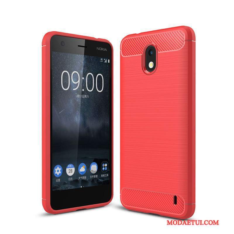 Futerał Nokia 2 Ochraniacz Włókno Czerwony, Etui Nokia 2 Miękki Anti-fall