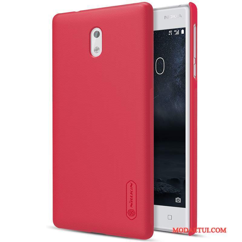 Futerał Nokia 3 Ochraniacz Nubuku Czerwony, Etui Nokia 3 Trudnona Telefon