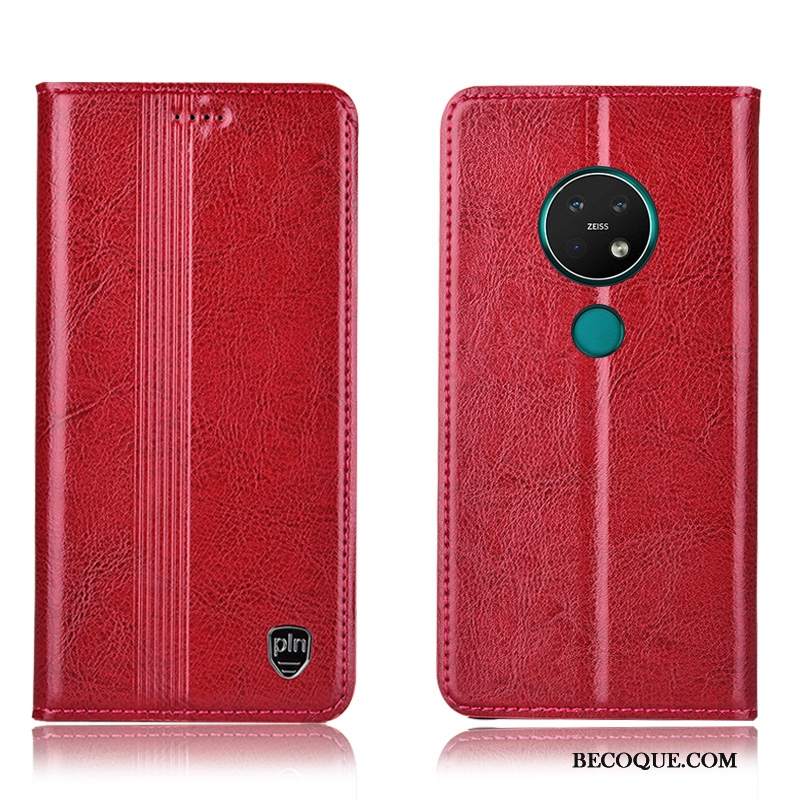 Futerał Nokia 6.2 Skóra Wzórna Telefon, Etui Nokia 6.2 Pokrowce Czerwony Anti-fall