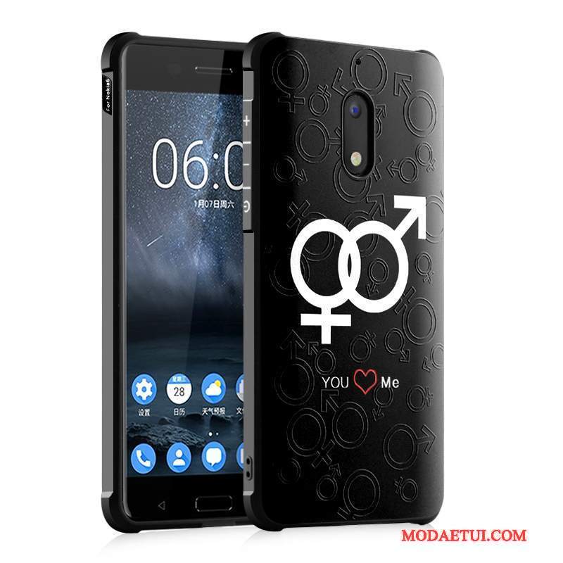 Futerał Nokia 6 Silikonowe Czarny Tendencja, Etui Nokia 6 Miękki Na Telefon Anti-fall